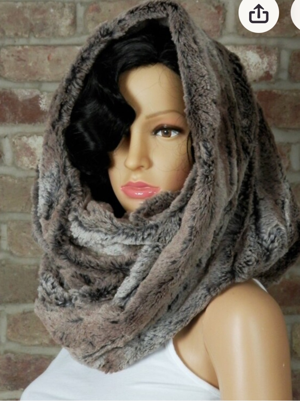 LOFT Faux Fur Scarf in Blush and Cream